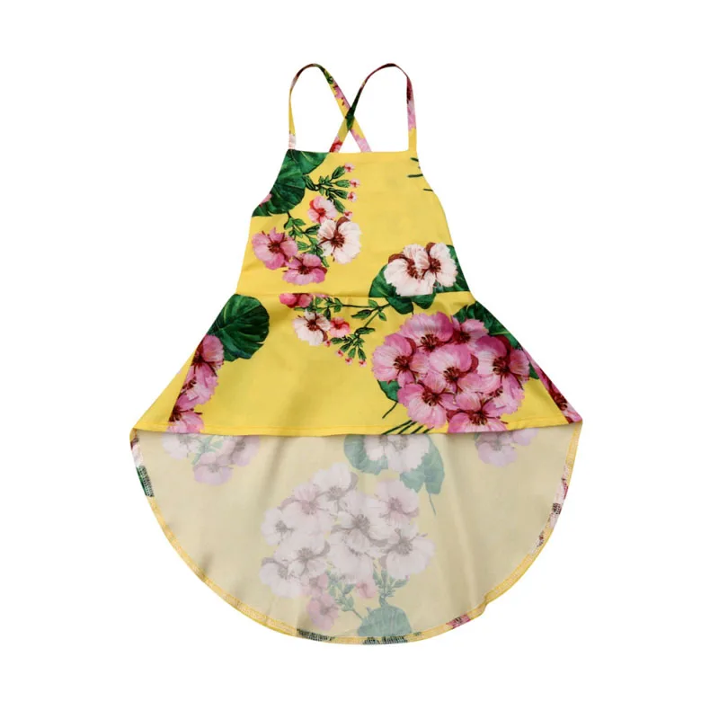 

Focusnorm Toddler Kid Baby Girl 1-6Y Summer Flower Backless Party Dress Sundress Casual Clothes