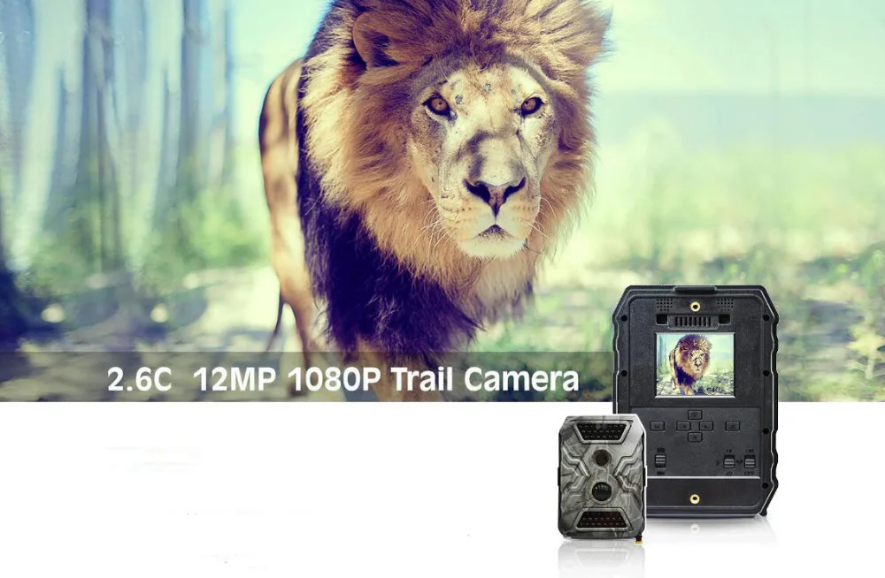 12MP дикой природы Камера Trail Камера 2.6c 940nm черный LED Невидимый Животных Ловушка 1080 P Охота Камера