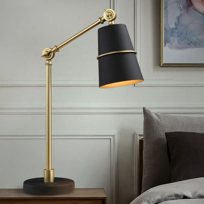 Скандинавская креативная Настольная лампа для гостиной, спальни, кованого железа, для чтения глаз, Офисная настольная лампа