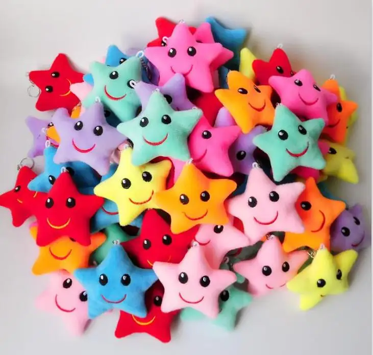 50 шт./лот Kawaii Маленькая пятиконечная звезда Маленькая подвеска стиль плюшевый брелок с наполнением игрушки для детей - Цвет: Mixed