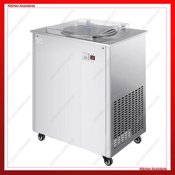 

LJZ150 commercial stainless steel fried ice cream machine yogurt fruit ice pan machine for kitchen equipment