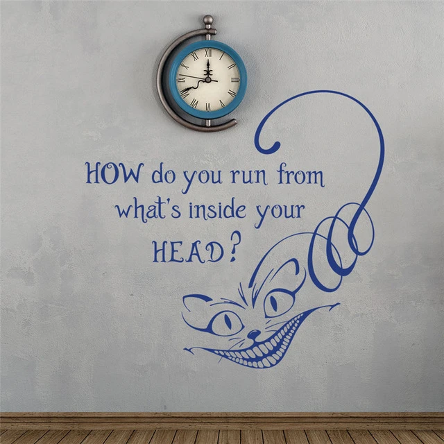 Alice In Wonderland Cat Quotes Free Shipping Diy Wallpaper Alice In Wonderland Wall Stickers Cheshire Cat  Quote Vinyl Stickers Home Decor - Aliexpress Home & Garden