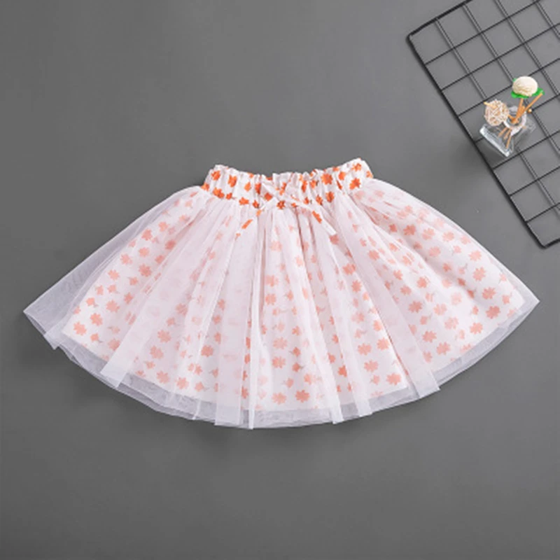 

girl's short skirt summer outfit foreign air loose gauze skirt child little girl print net gauze lovely princess skirt F0424wy07