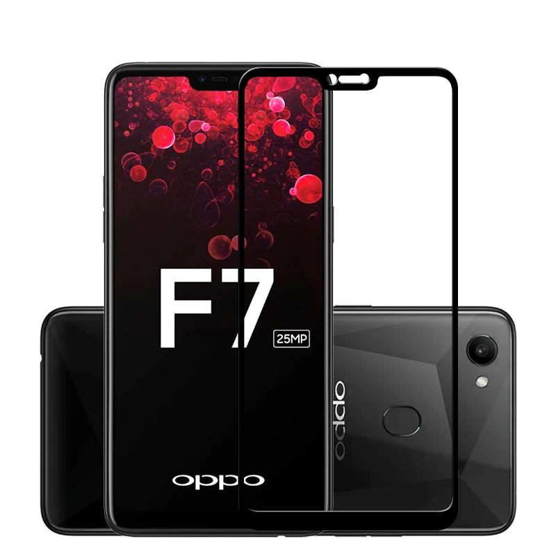 

2 Pcs Full Glass For OPPO F7 Full Cover Screen Protector For Oppo f7 Protective Film Glasses 6.28 inch