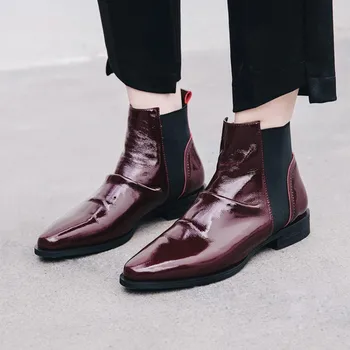 

PXELENA Hot Shoes Women Genuine Leather Ankle Boots Elastic Band Chelsea Boots Pleated Luxury Female Footwear Biker Boots