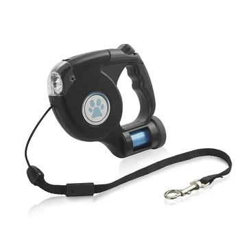 

New 4.5m Durable Pet Walking Leash 3 in 1 Retractable Dog Leash For Small Medium Dog Waste Bag Storage LED Light Pet Accessories