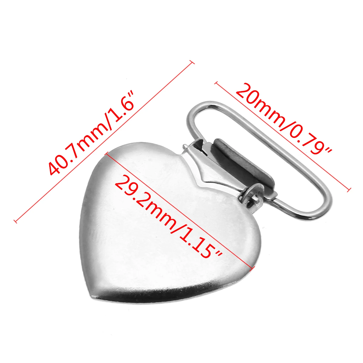 10Pcs Cute Pacifier Clips Metal Peach Heart Braces Suspender Clips Dummy Strap Brace Clasps For Clothing Sewing Tool