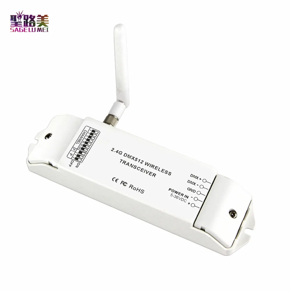 

BC-870 2pcs DV 5V 12V 24V 36V DMX512 Wireless Transceiver Multi-usage DMX signal transmitter set as a receiver or emitter