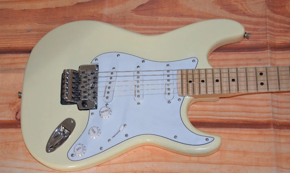 Высококачественный QShelly custom кремовый клен зубчатый гриф Yngwie Malmsteen ST