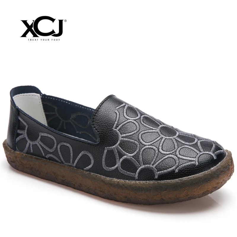 

Women Flats Brand Women Shoes Casual Shoes Women Sneakers Split Leather Basic Female Slip-on Round Toe Spring Autumn XCJ
