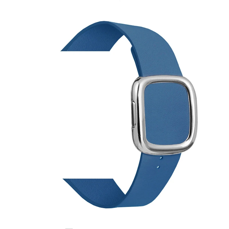 Кожаная Петля ремешок для apple watch группа 5 4 44/40 мм современный стиль браслет на запястье, аксессуары для наручных часов iWatch серии 3/2/1 42/38 мм - Цвет ремешка: Cape Blue 1