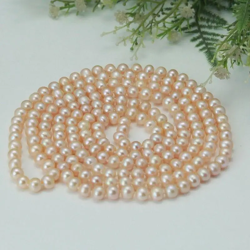 

Hot sale new Style >>>>>7-8mm Pink freshwater Cultured Pearl Necklace 32''