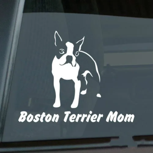 

Boston Terrier Mom Sticker Die Cut Vinyl Car decal Size(inch): 6.00 x 4.73