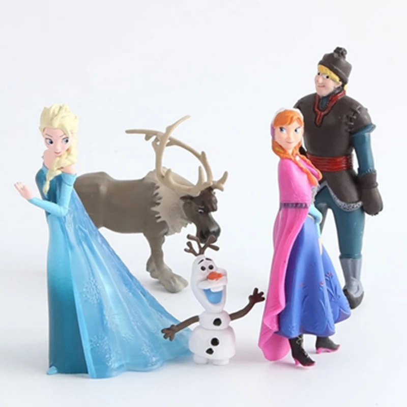 Модели игрушек холодное сердце Disney экшн фигурки эльзы и анны пвх модели кукол