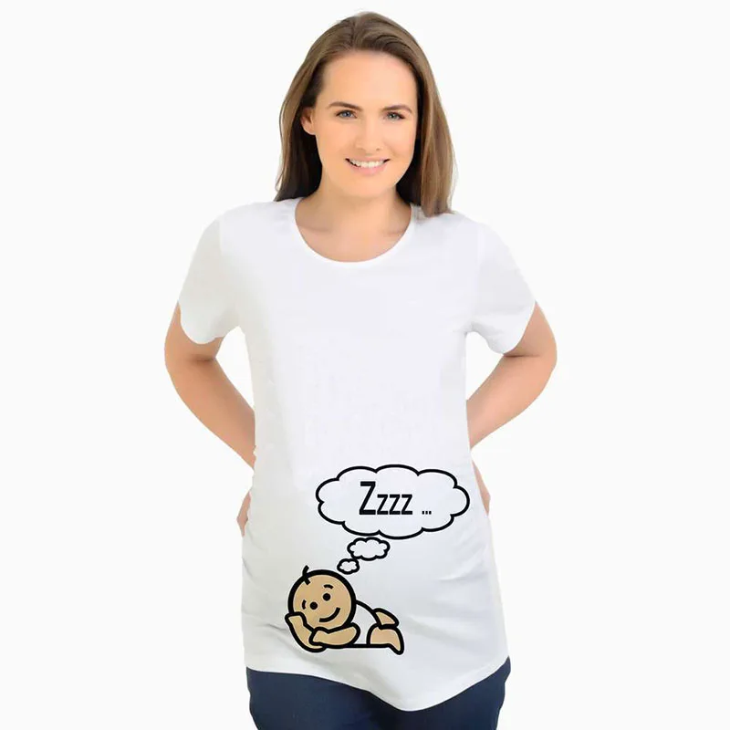 

BONJEAN Maternity Clothes Pregnancy Blouse Women Pregnant T-shirt Summer Short Sleeves Cartoon Pattern Printed Tops Tee Clothing