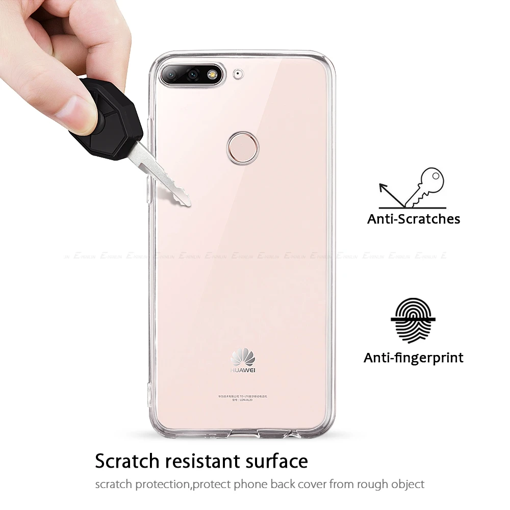 Прозрачный силиконовый чехол на заднюю панель для HuaWei Y9 Y7 Y6 Y5 Y3 II 2 3 Compact Prime Pro Lite 2019