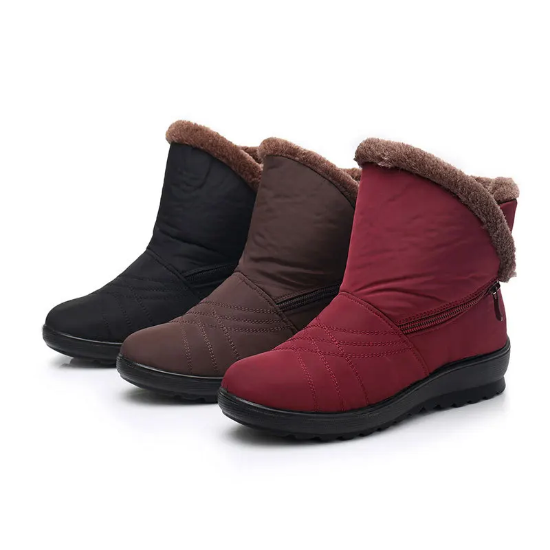 

snow boots 2018 Winter warm waterproof women boots mother shoes casual cotton winter autumn boots femal plus size 35-41