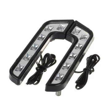 

Dropshiping 2pcs Universal 12V Car White LED Daytime Running Lights Auto Driving Front Fog Lamp Waterproof Vehicle Lamp