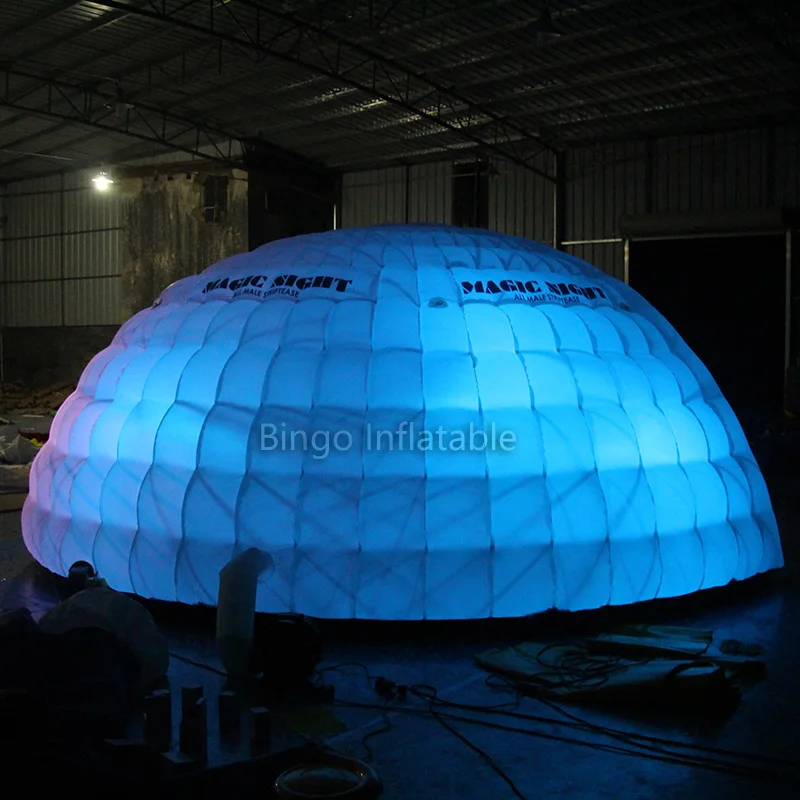  Wedding Party Event used Half inflatable Dome tent inflatable Cotton Play tent with Color changing 