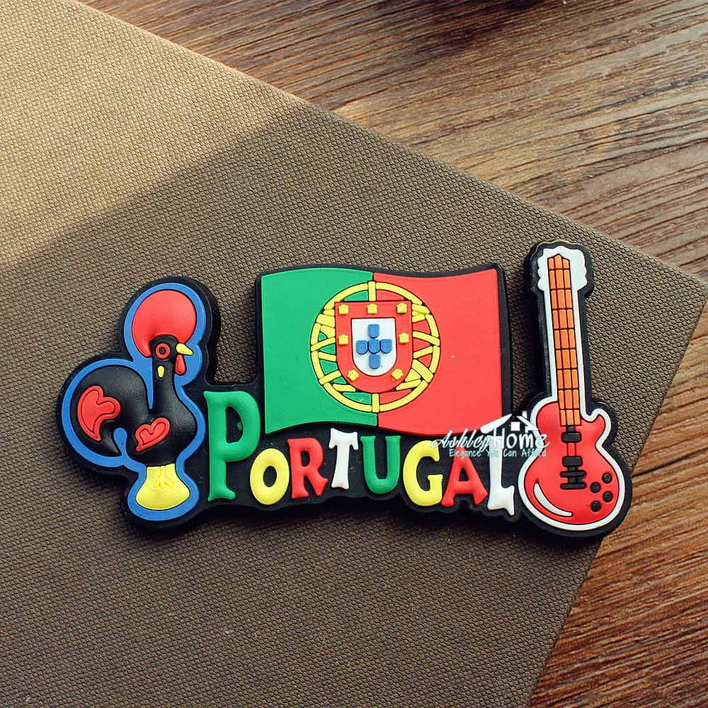 Portugal Flag Guitar Tourist Travel Souvenir 3D Rubber Fridge Magnet GIFT IDEA | Дом и сад