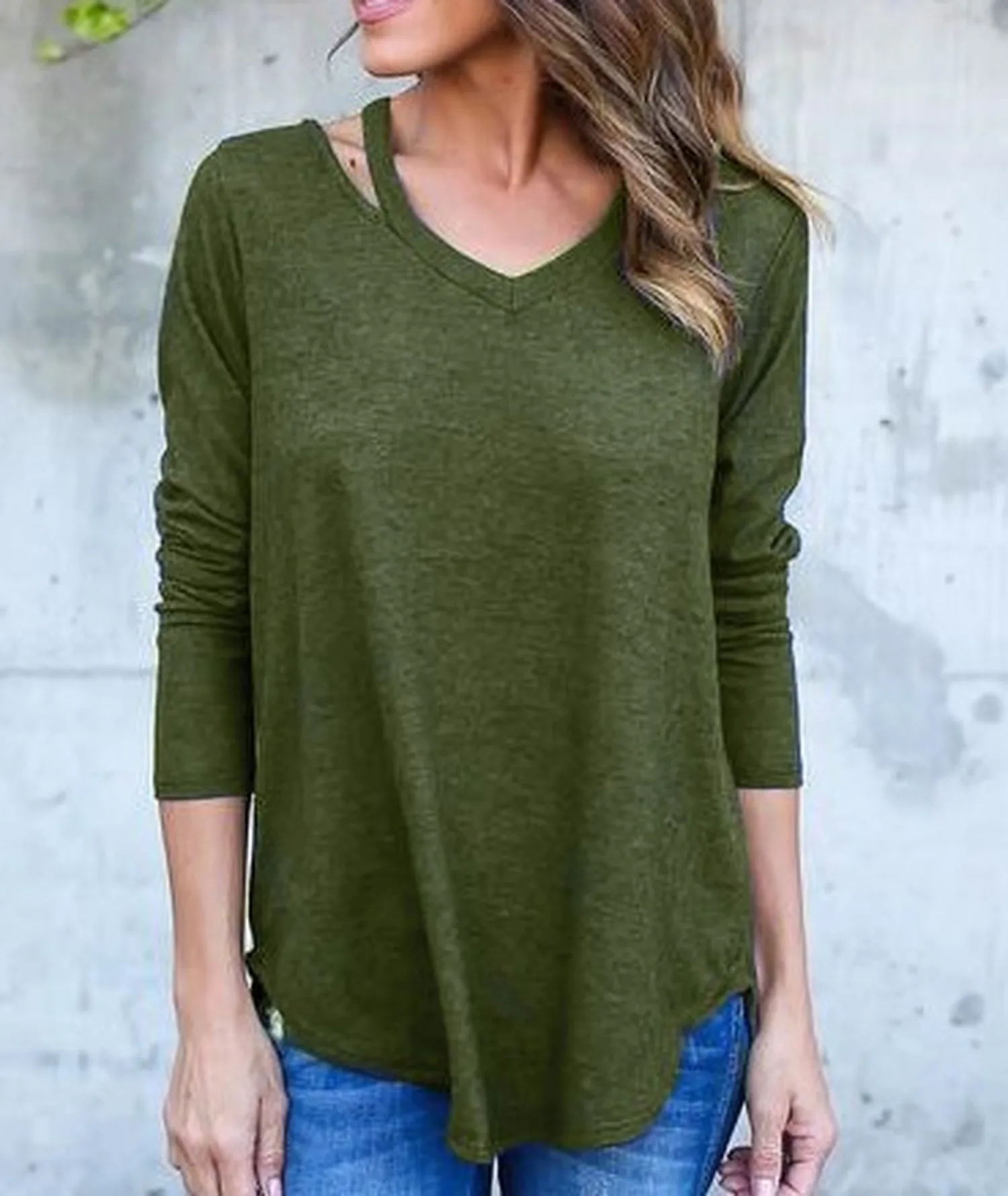 

Casual Women Shirts 2018 Female Solid Color Long Sleeve Loose Tees Shirt Fashion Cotton T Shirt