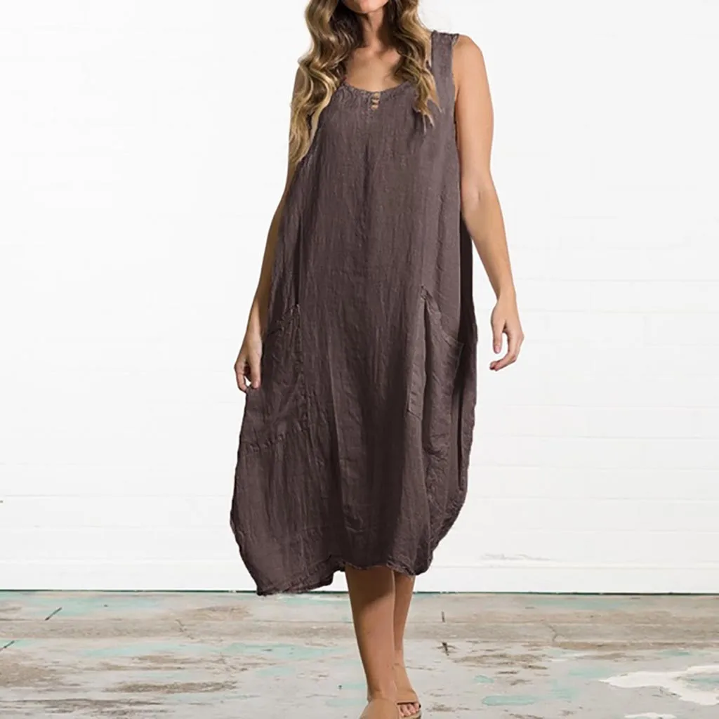 Women's Clothing Dresses New Fashion Ladies Casual Summer Dress Feminino Vestido Cotton Casual Plus Size Ladies Dress 301D