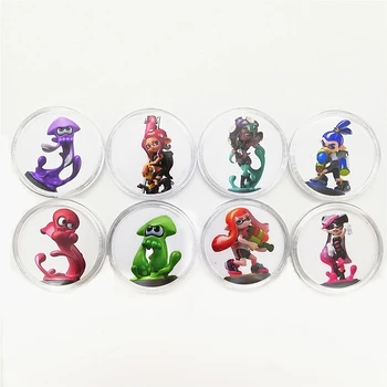 

New Data Seting Ntag215 Full Set 16pcs Splatoon 2 NFC Game Card Of Amiibo Sticker Print Collection Coin Card Tag Fast Shipping
