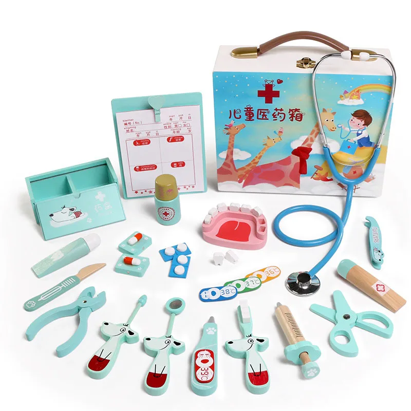 Детская деревянная имитационная игрушка для ролевых игр игрушка «Доктор» медицинская инъекция