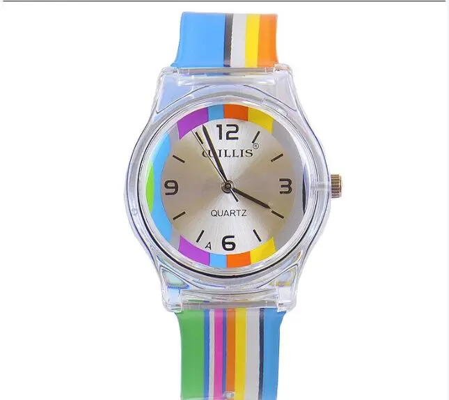 Новинка, Брендовые женские часы Willis, водонепроницаемые кварцевые часы, модные женские часы из смолы, Детские прозрачные часы, женские наручные часы - Цвет: 6