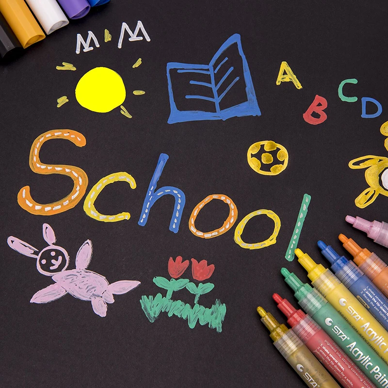 Günstig STA 24 Farben Acryl Paint Marker Pen Marker Skizze Schreibwaren Malerei Crafting graffiti Glas Keramik Kunst Malerei Zeichnung