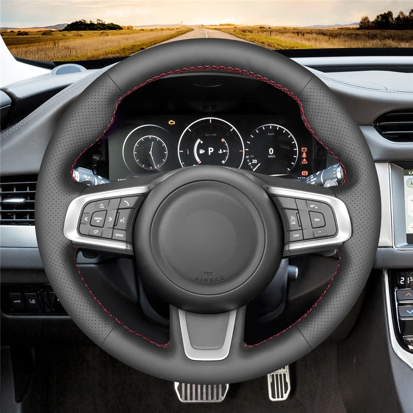 MEWANT черная крышка рулевого колеса из искусственной кожи для Jaguar E-Pace- F-Pace- XE- XF
