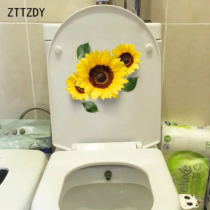 Little Story Flower Toilet Seat Wall Sticker Bathroom Decoration Decals Decor Butterfly Mural
