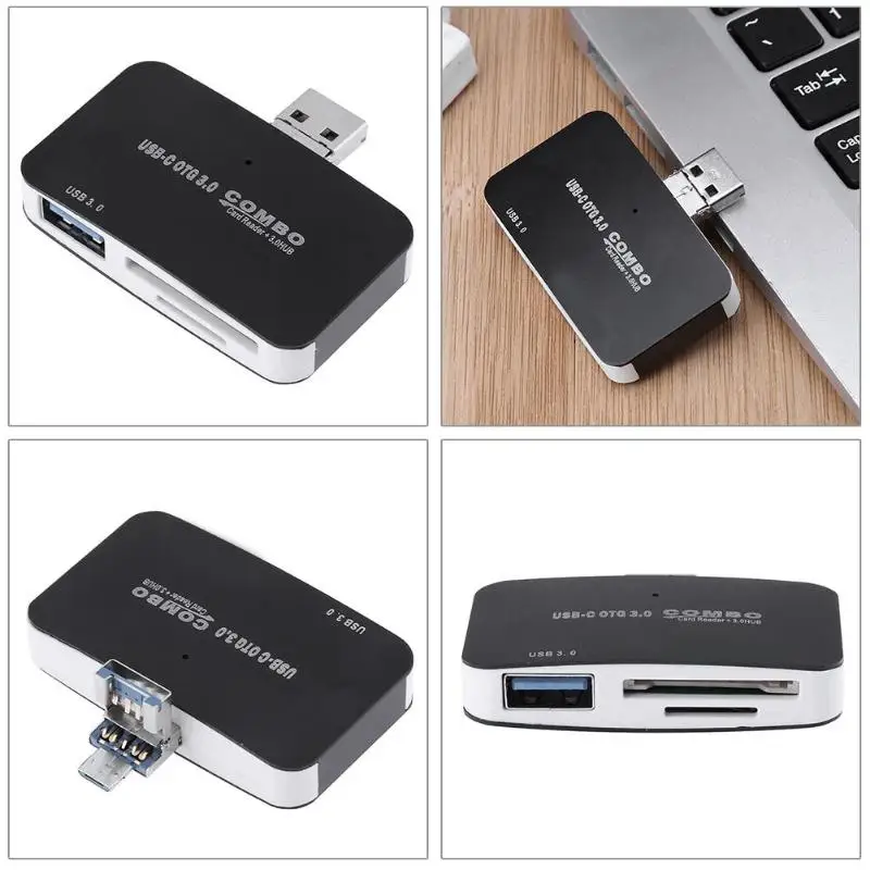 2 in 1 USB 3.0 Micro USB OTG HUB+ Card Reader for Computer Android Phone