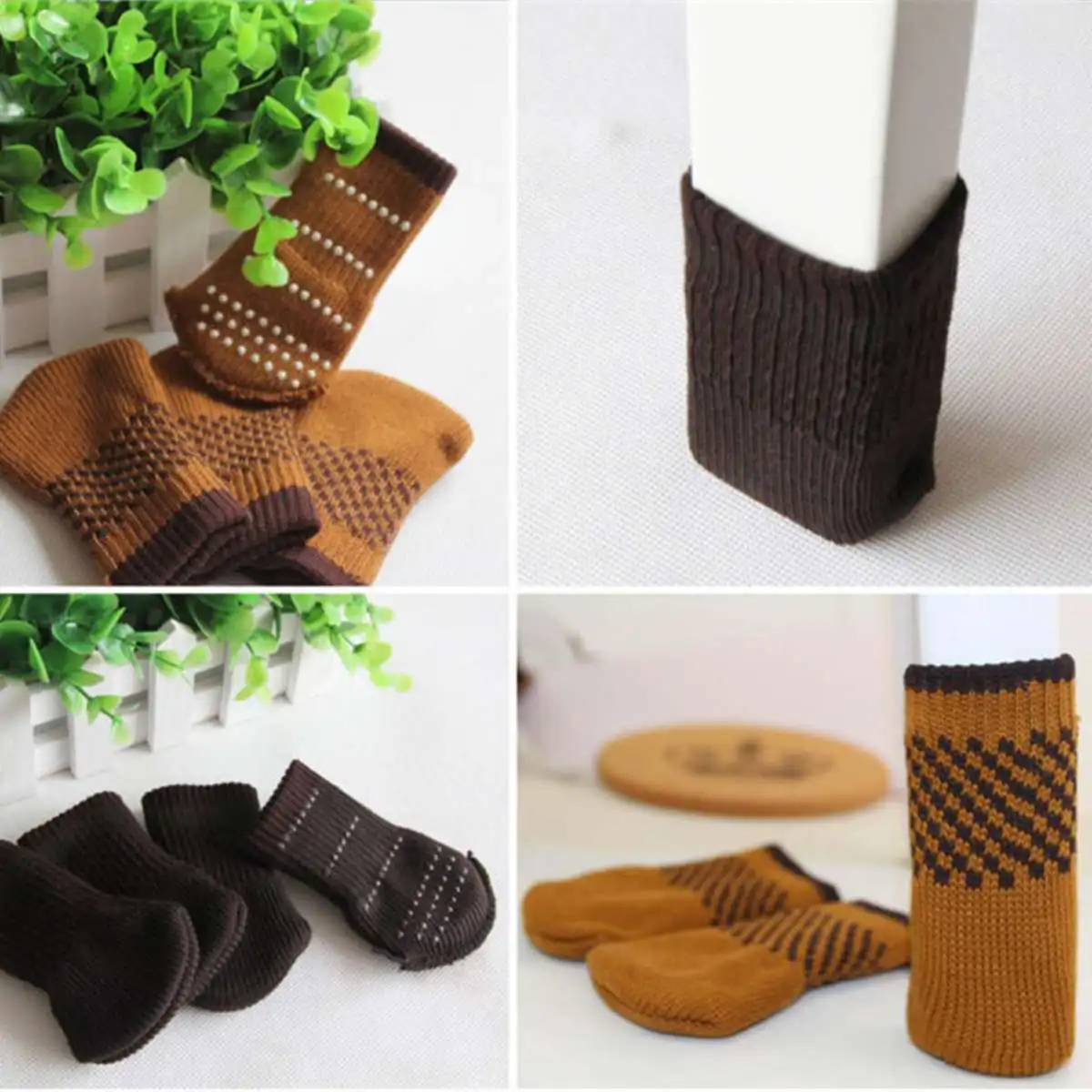 

Table Furniture Feet Sleeve Cover Protectors 24Pcs Chair Leg Socks Cloth Gloves Floor Protection Knitting Wool Socks Anti-slip