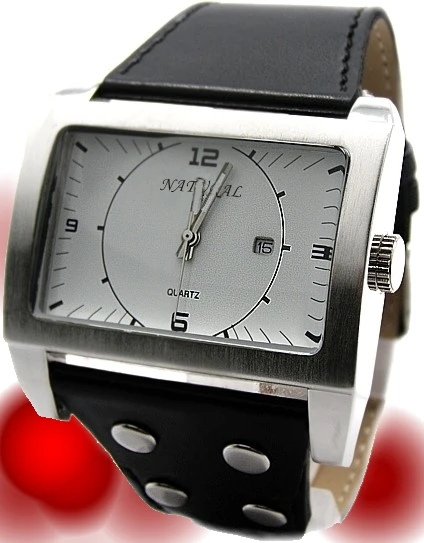 

ALEXIS Rectangular Watches Case Watches For Men Women Date Display White Dial Matt Silver Water Resist Fashion Watch FW606A