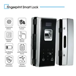 Умный стеклянный дверной замок Сенсорная панель безопасности биометрический дверной замок с отпечатком пальца пароль дверной замок IC