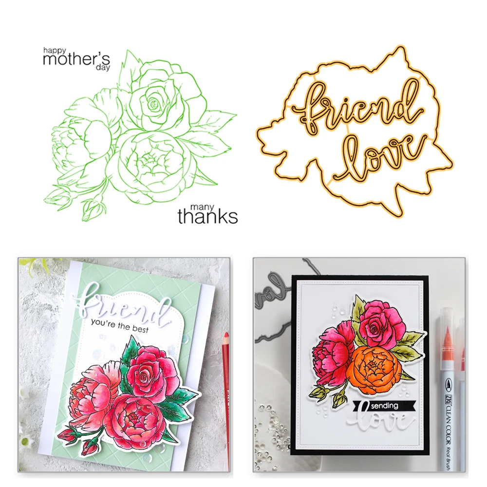 

YaMinSanNiO Spring Bouquet Flowers Stamp Metal Cutting Dies for DIY Scrapbooking Embossing Paper Cards Making New Arrival 2019