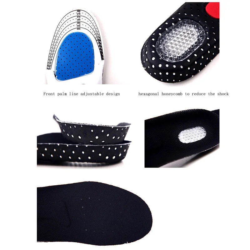 Unisex Outdoor Sports Pad Thickening Shock Absorption Basketball Football Shoes Pads Silicone Soft Insole