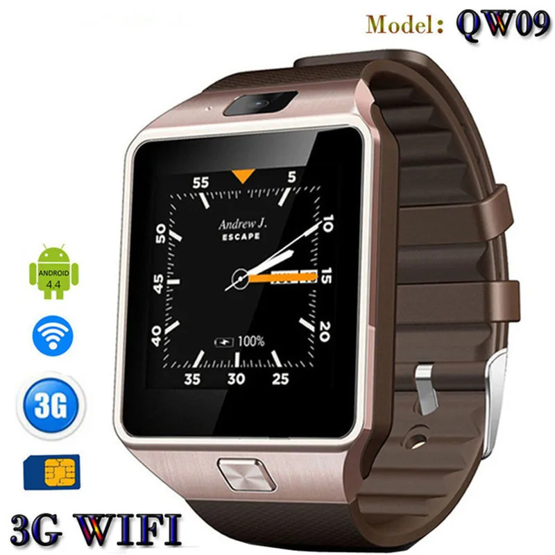 

QW09 Smart watch DZ09 Android Upgrade Bluetooth Mobile phone Smartwatch Support Wifi 3G SIM Card Play Store Download APP