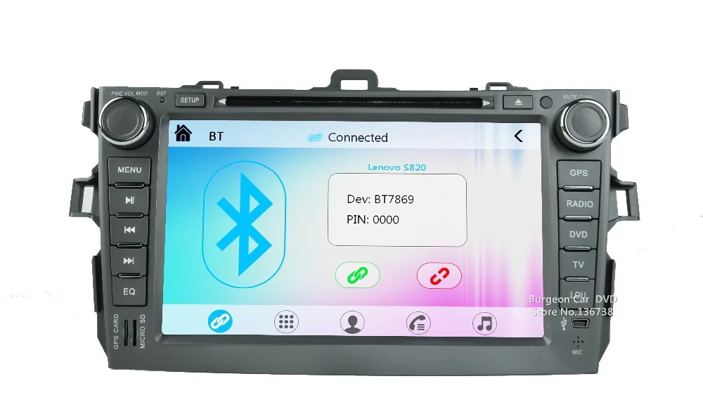 Excellent Touch Screen for Toyota Corolla 2007 2008 2009 2010 2011 Car DVD Player with 3G WiFi BT GPS Navigation system Radio Multimidia 1