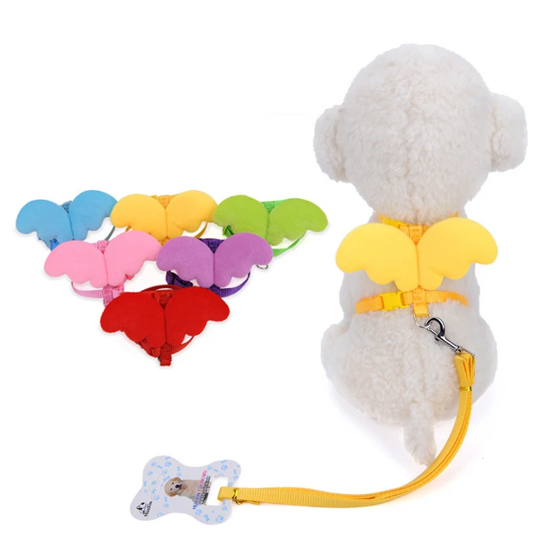 New Arrival Product Cute Angel Pet Dog Leashes and Collars Set Puppy
