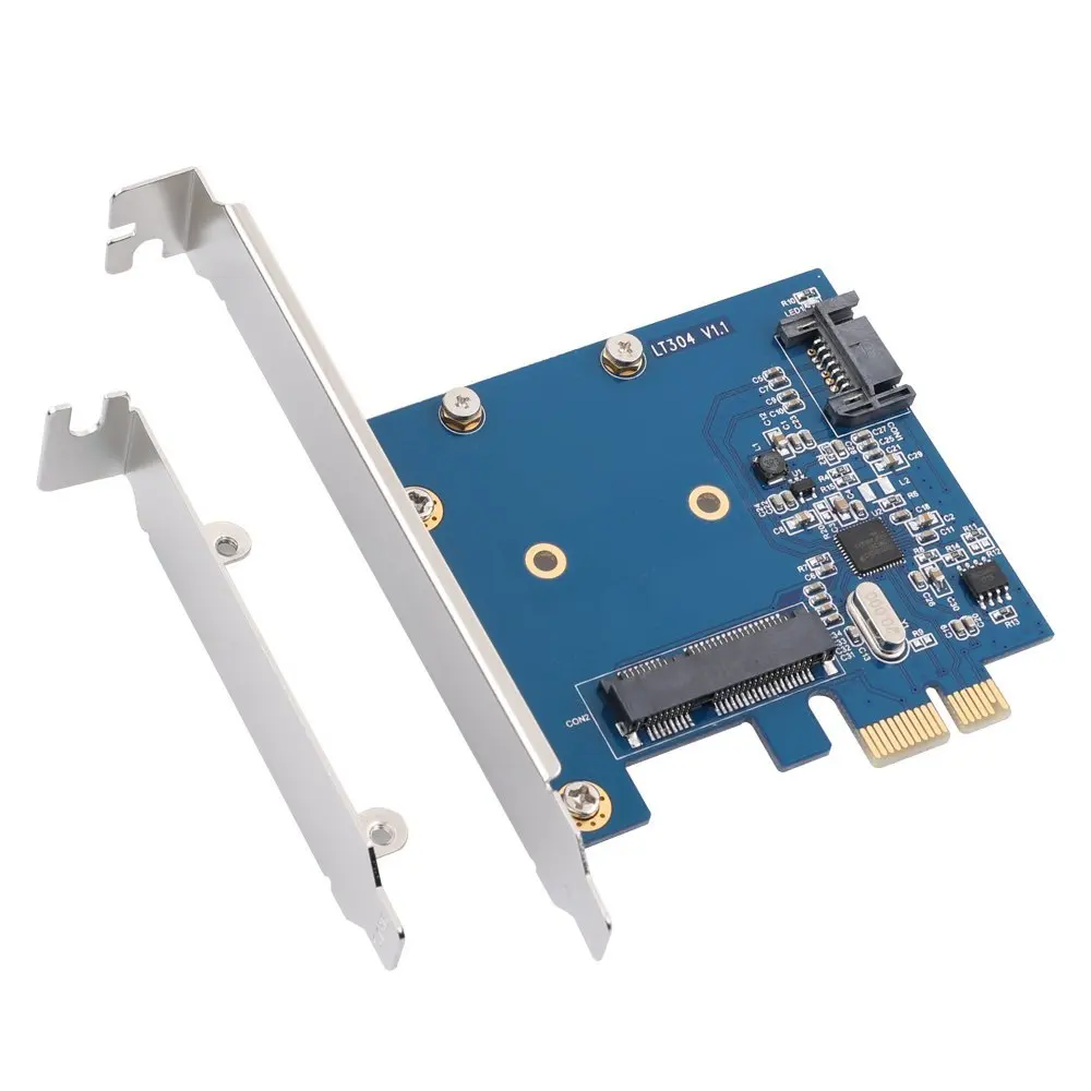 Комбинированная плата расширения PCIe To mSATA& SATA 3,0, контроллер PCI Express, мини SATA SSD адаптер для ПК, настольный компьютер с низким кронштейном