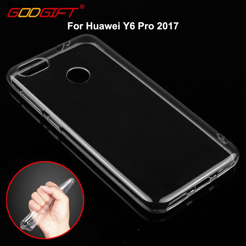 GodGift Huawei Y6 Pro 2017 coque Silicone de luxe Huawei Y6Pro 2017 coque antichoc transparente pour Huawei Y6 Pro 2017