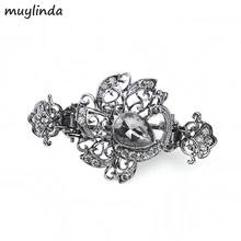 Ретро Кристалл Стразы Павлин заколки для волос Заколки ювелирные изделия для волос Металлические маленькие аксессуары для волос для женщин