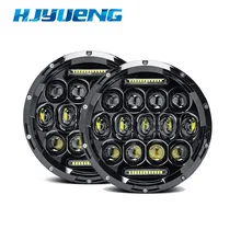 1 pair 7inch Jeep Wrangler JK TJ 75W Motorcycle LED Headlight Projector H4 H13 DRL For Harley Motorcycle Accessories