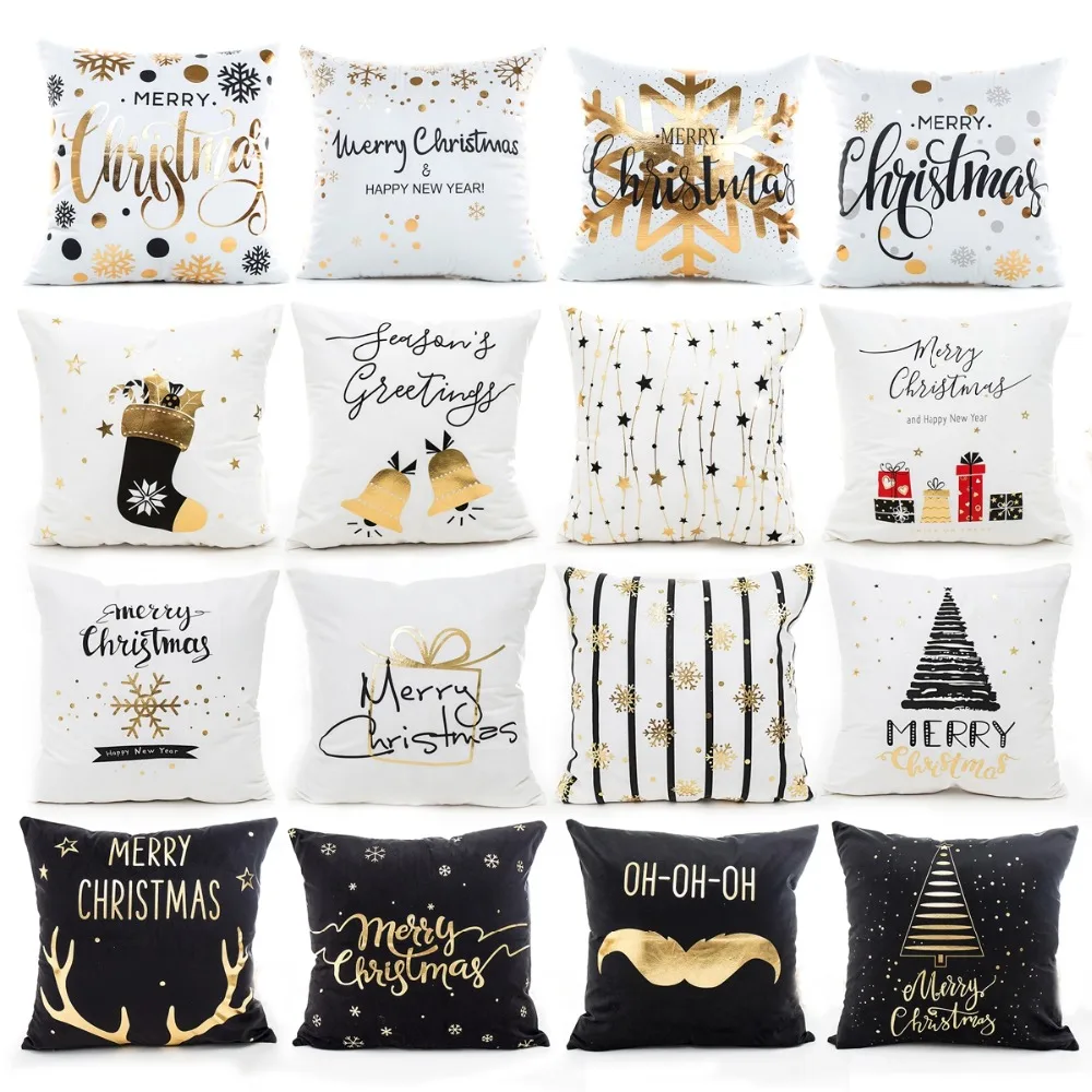 

Christmas Pillow Cushion Covers case Merry Christmas Decoration For Home New Year Decorations Xmas Ornaments Chrismas Party 2019