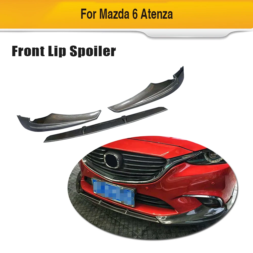 

For Mazda 6 GT GX GS GS-L Touring Sedan 4 Door 2017 2018 Carbon Fiber Front Bumper Lip