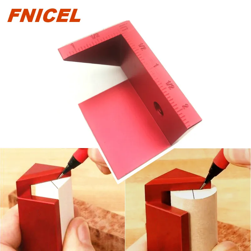 

British System 45 Degree Center Scribe Line Drawing Tool Right Metric System Gauge Angle Round Woodworking for Carpenters Ruler