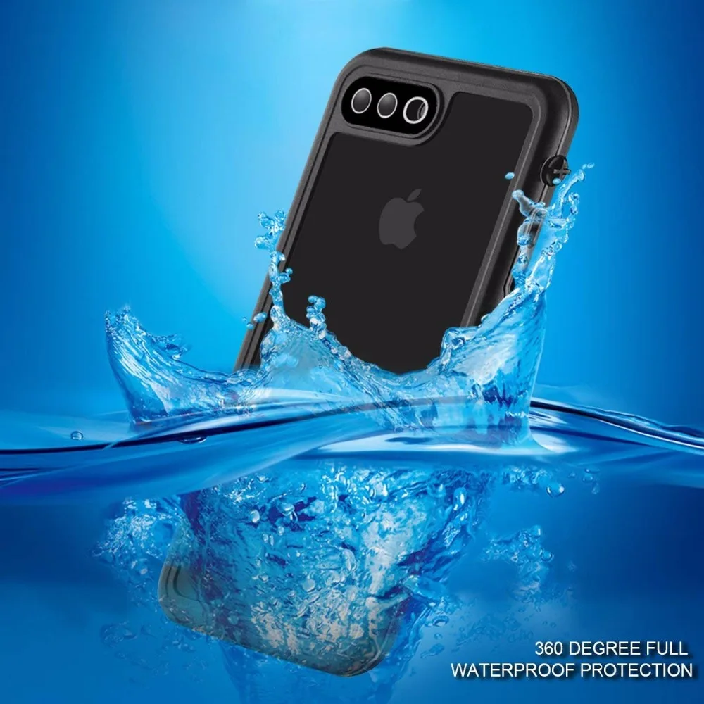 ل فون 7 8 زائد للماء حالة الحياة المياه صدمة الترابية سنو والدليل حماية ل فون 7 8 حالة مع اللمس ID حالة غطاء