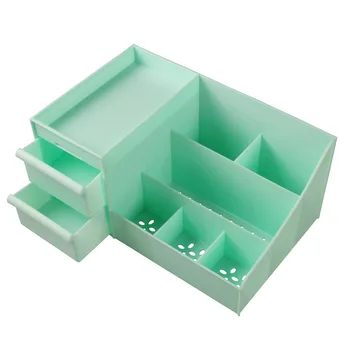 

Green Waterproof Makeup Box Drawer type Women Cosmetic Case Box Big Makeup Tools Make-up Pen Brush Desktop Storage Box